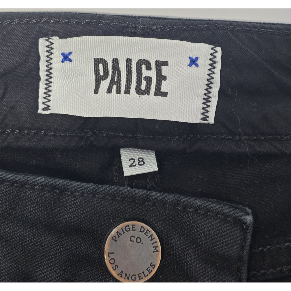 Paige Jeans Womens Size 28 Skyline Skinny Black Distressed Denim Jeans‎ Pants - Picture 8 of 14